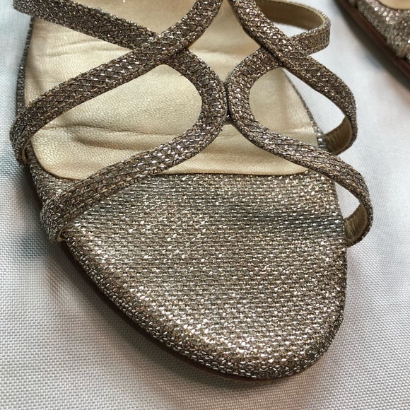 Stuart Weitzman Turning Down Wedge Glitter Sandal - Picture 3 of 10